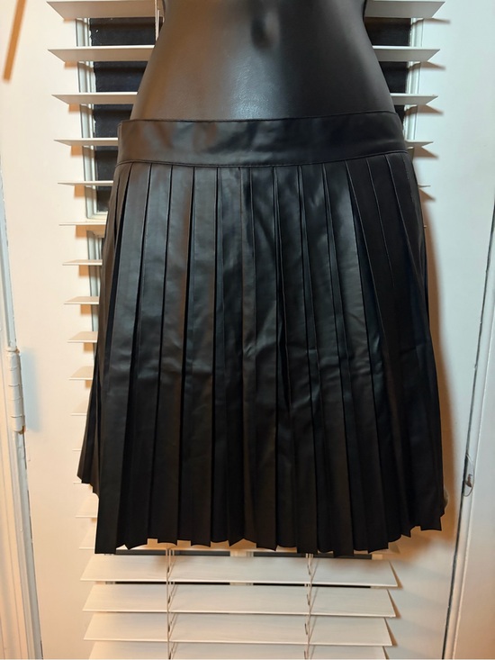 Fashion Nova Dresses & Skirts - Fashion Nova Black Pleated Faux Leather Skirt